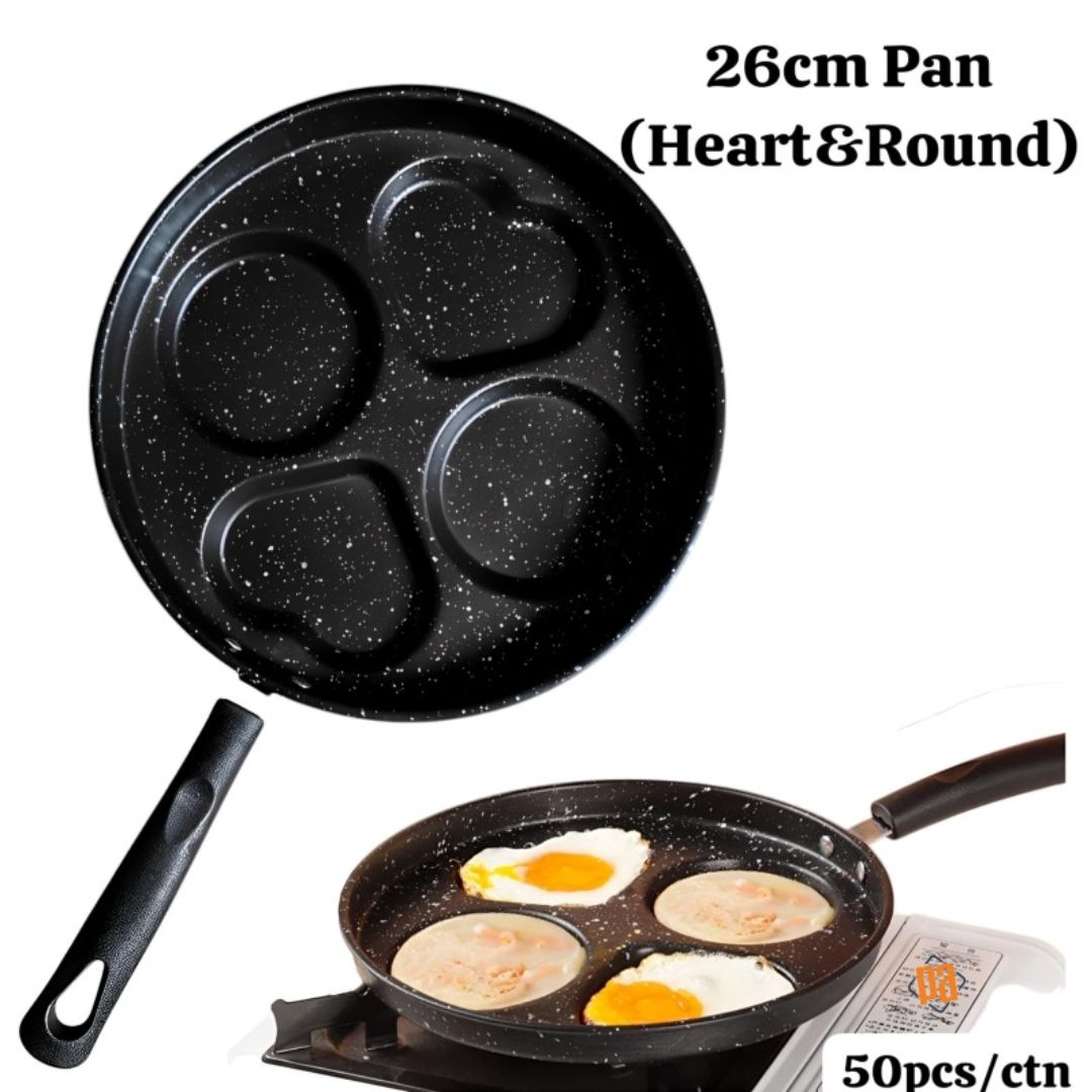 26cm-4-Hole-Heart-Round-Pan-Nonstick-Coated_Price 900 26cm-4-Hole-Heart-Round-Pan-Nonstick-Coated - Image 1